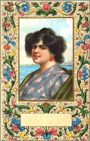 /images/imgs/greetings/st-valentine/valentine-0008.jpg - Brunette in decorated frame 1917
